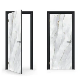 White Gold Marble Door Sticker V2