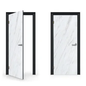 White Marble V2 Door Sticker