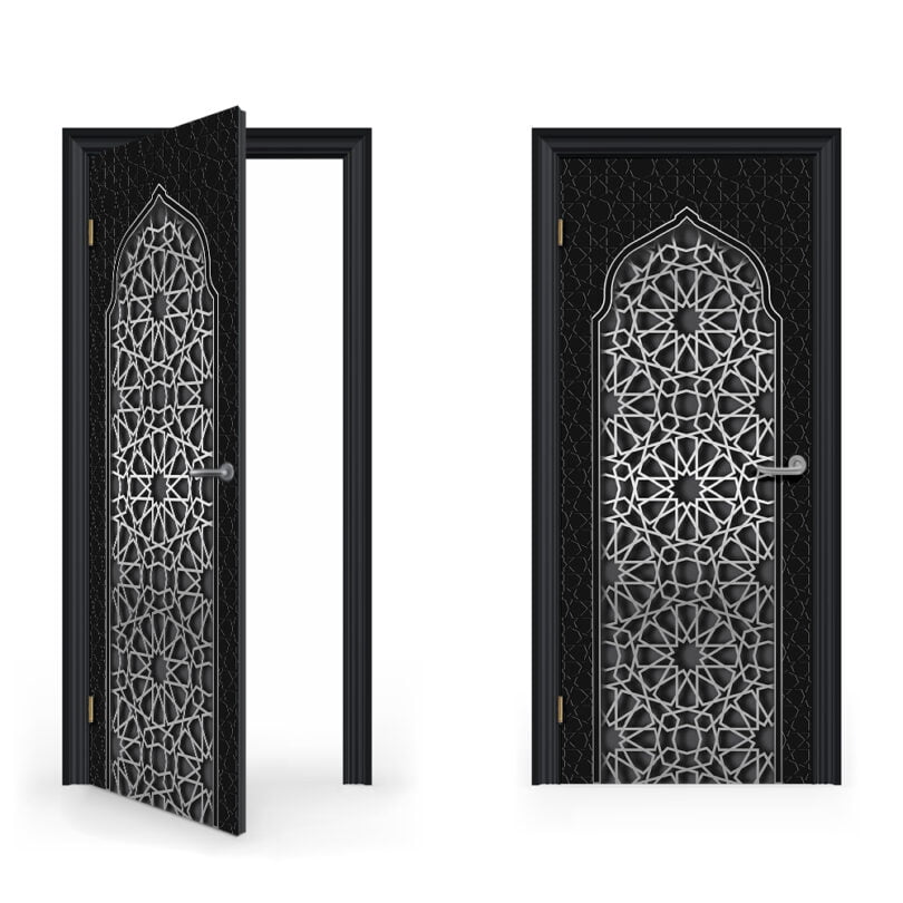 Islamic Pattern V7 Black Silver