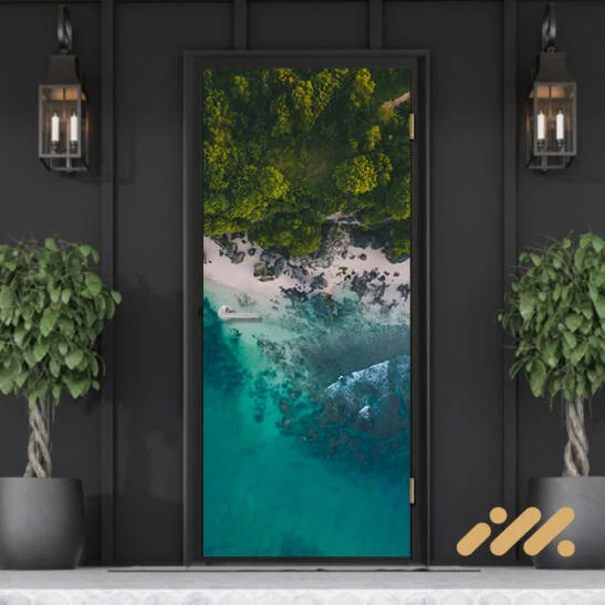 Bali Beach Aerial View Door Sticker