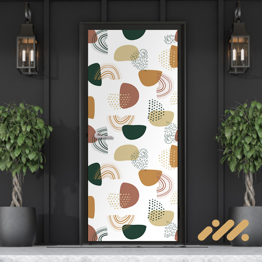 Abstract Art Pattern Door Sticker