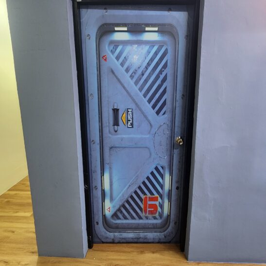 Alternative view of Sci Fi Spaceship Door Sticker V3