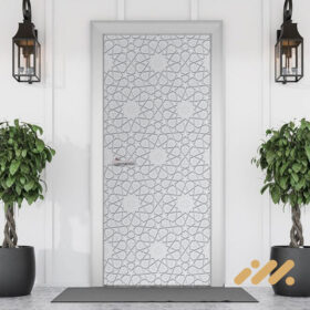 Islamic Pattern V8 Silver Door Sticker
