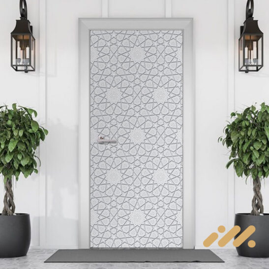 Islamic Pattern V8 Silver Door Sticker