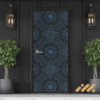 Islamic Pattern V9 Dark Blue Door Sticker
